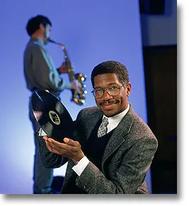 man with record
